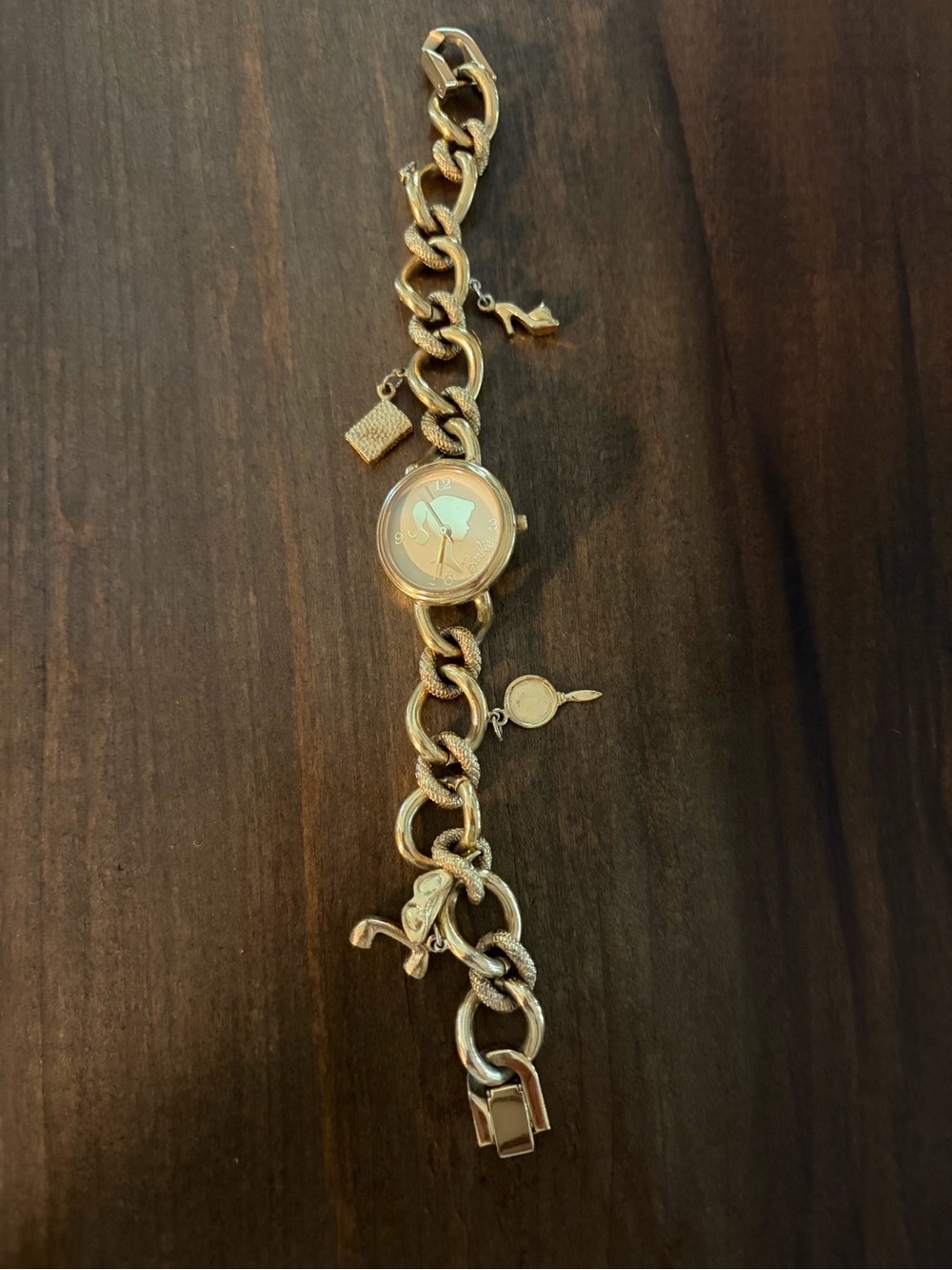 Fossil Gold-Tone Charm Link Bracelet Watch